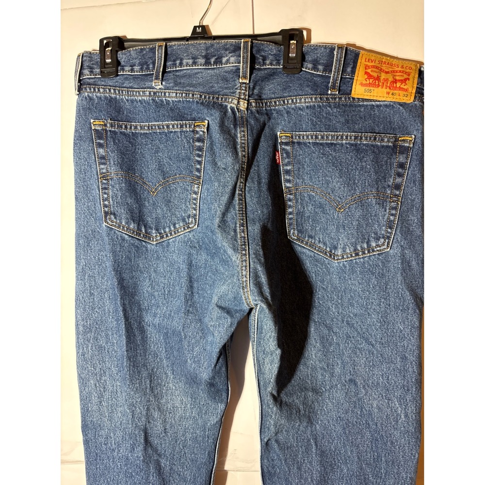 Levi Strauss 505 Jeans Mens‎ W40 L32 Blue Denim Straight Fit Casual Workwear